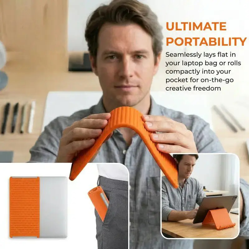 Travel Accessories Holder - Silicone Foldable Phone Stand Tablets Laptops