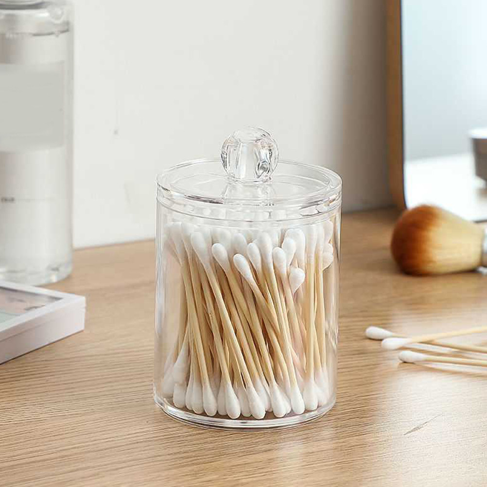 Travel Accessories Holder - Clear Cotton Ball Dispenser Compact Plastic