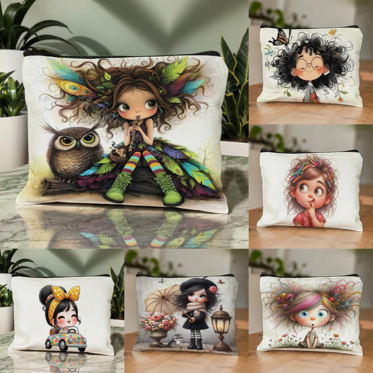 Travel Accessories Girls - Cartoon Girl Makeup Bag Zippered Toiletry
