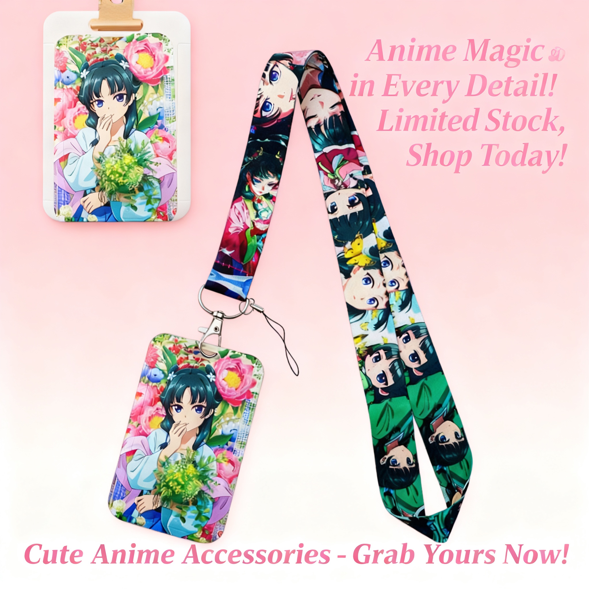 Travel Accessories For Girls - Cute Anime Girl Lanyard Neck Strap