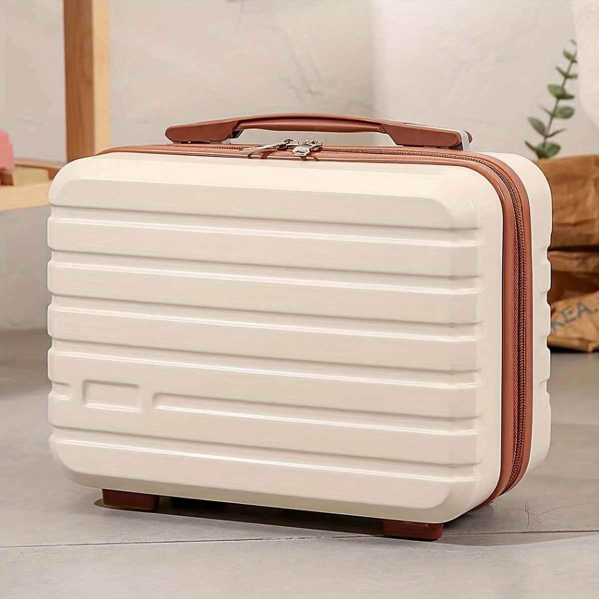 Travel Ziplock Bags - Chic 14-Inch Mini Suitcase Cosmetic Bag