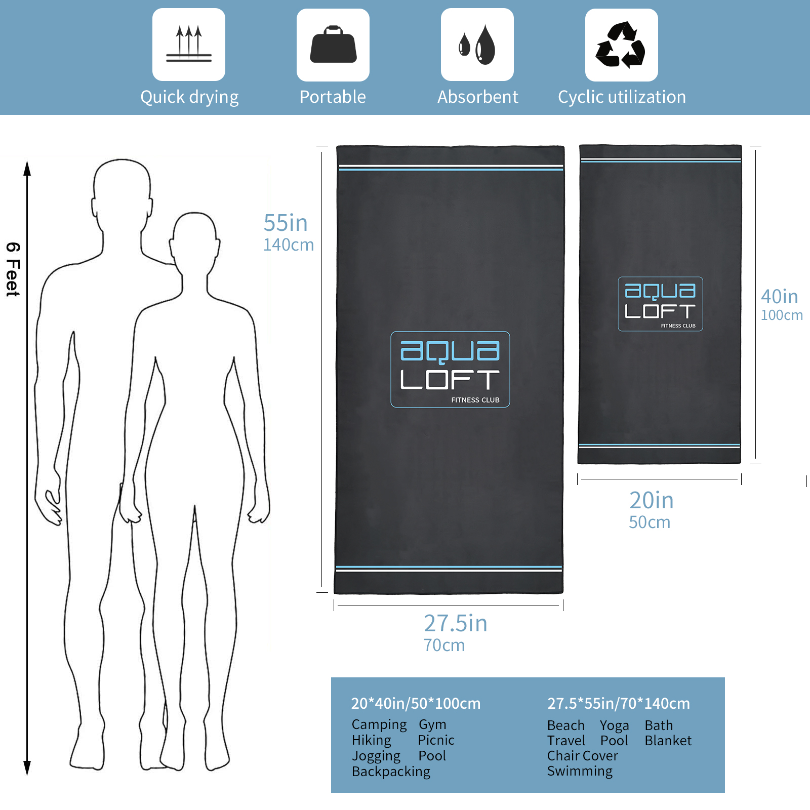 AQUA Microfiber Quick Dry and  - Travel Towel Quick Dry 리뷰 및 가격