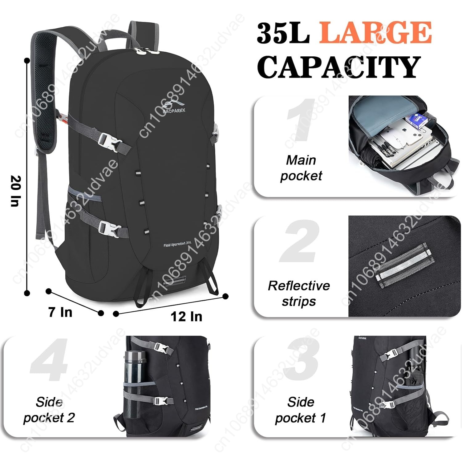 Hiking Backpack,Large 35L Trav - Packable Daypack Foldable 리뷰 및 가격