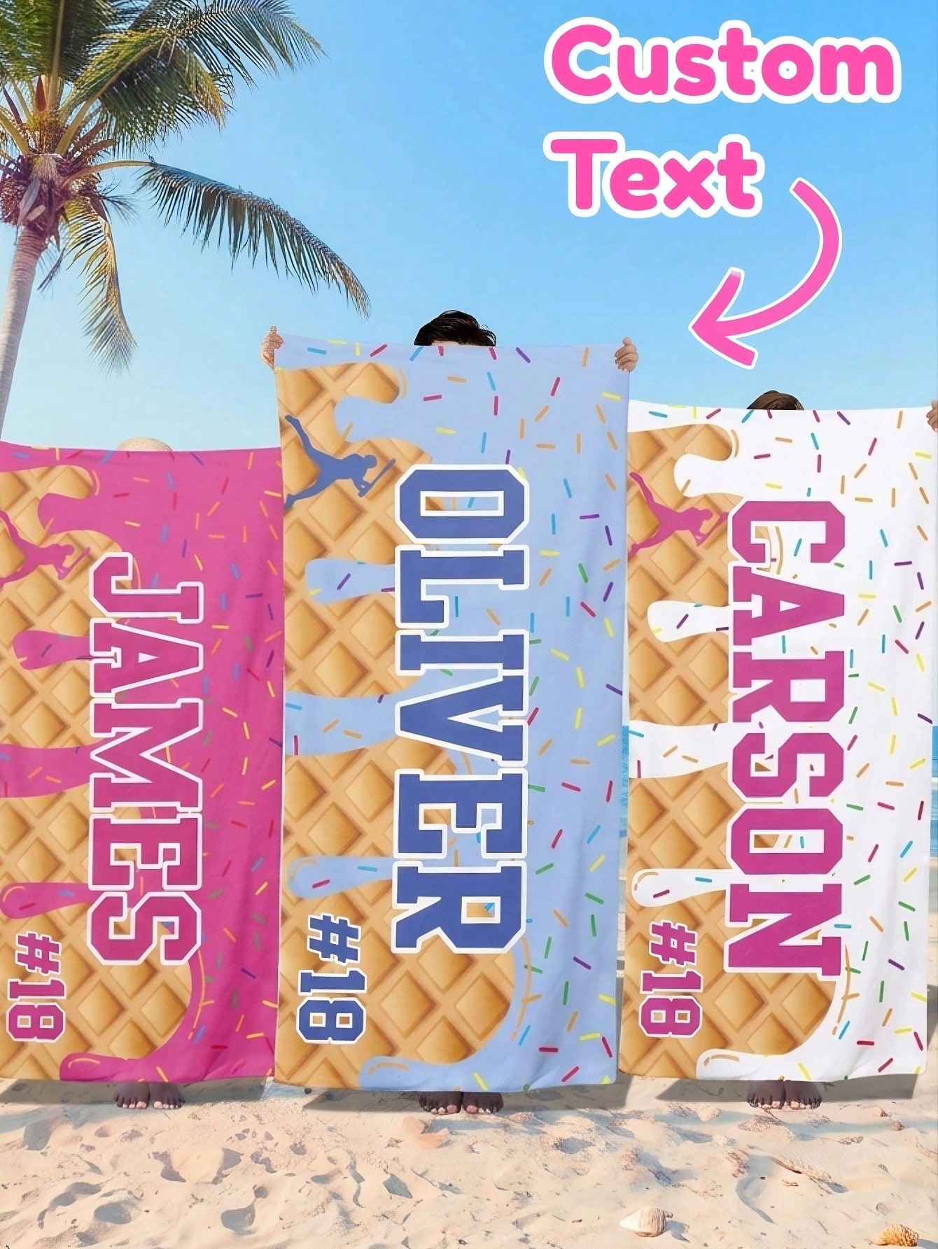 1pc Custom Text Ice Cream Base - Travel Towel Quick Dry 리뷰 및 가격