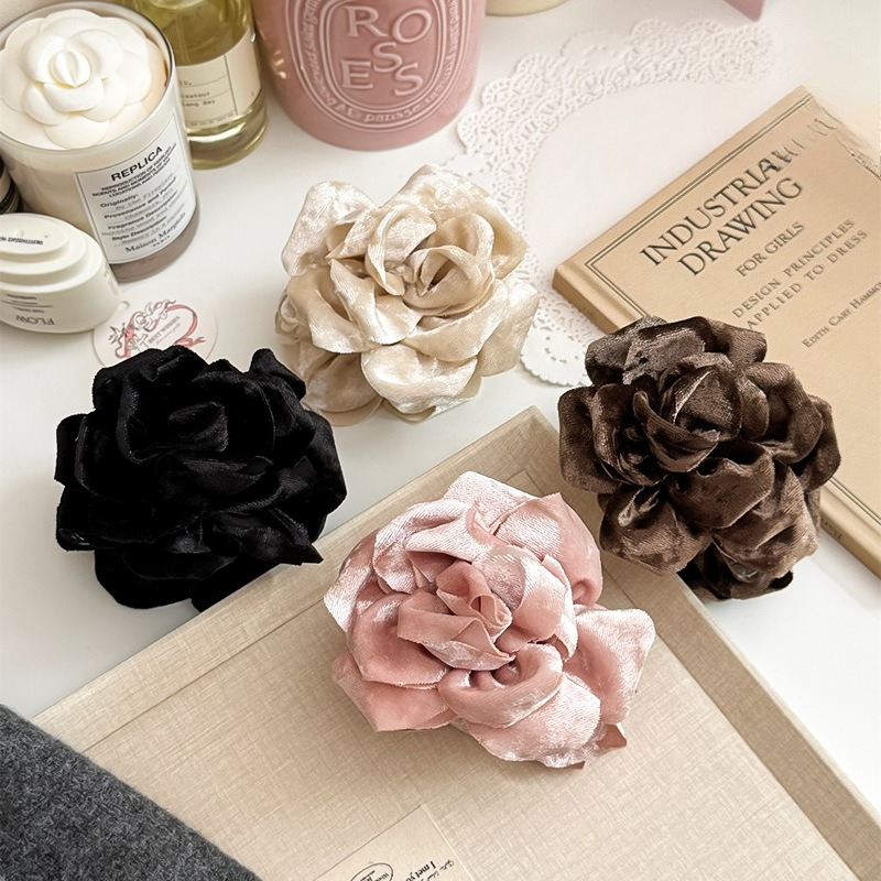 Ins Velvet Rose Hair Claw Clip - Travel Accessories For Girls 리뷰 및 가격