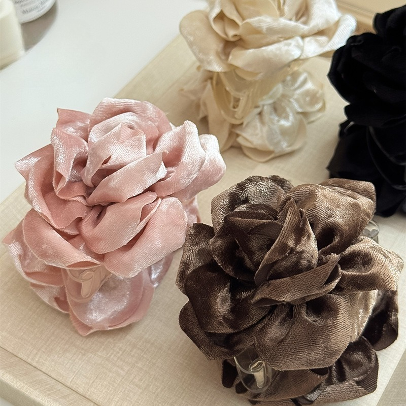 Ins Velvet Rose Hair Claw Clip - Travel Accessories For Girls 리뷰 및 가격