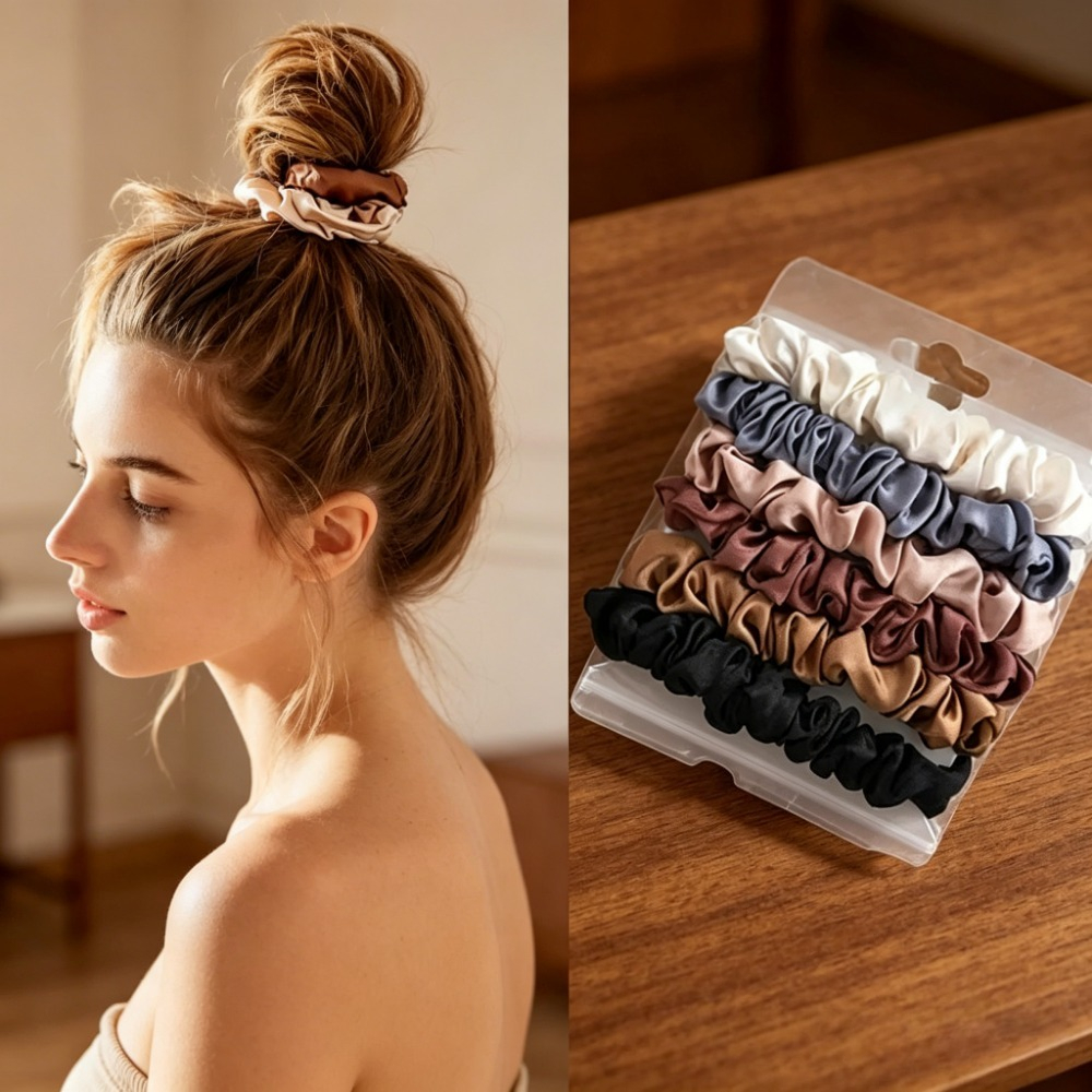 6Pcs Soft Satin Hair Scrunchie - Travel Accessories For Girls 리뷰 및 가격