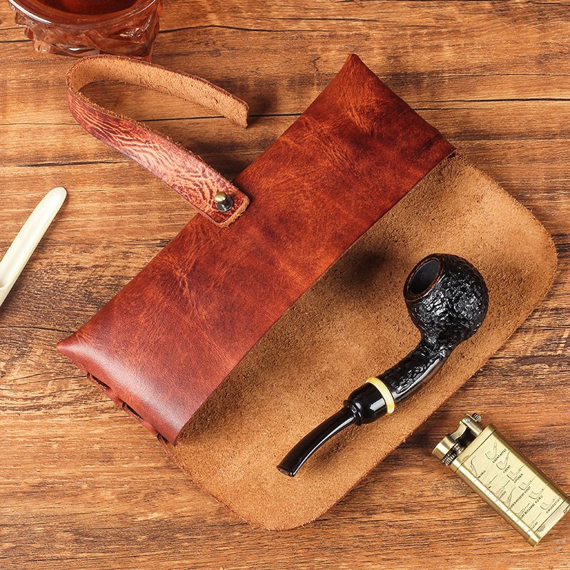 Vintage Cow Leather Pipe Bag H - Travel Accessories Pouch For Men 리뷰 및 가격
