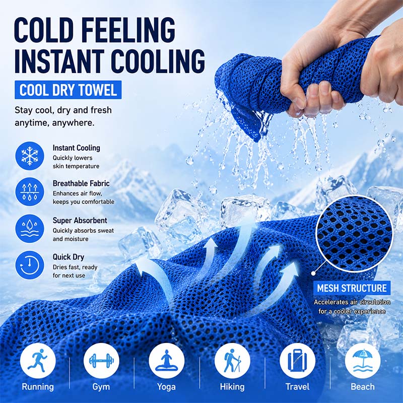 Portable Cooling Sports Towel  - Travel Towel Quick Dry 리뷰 및 가격