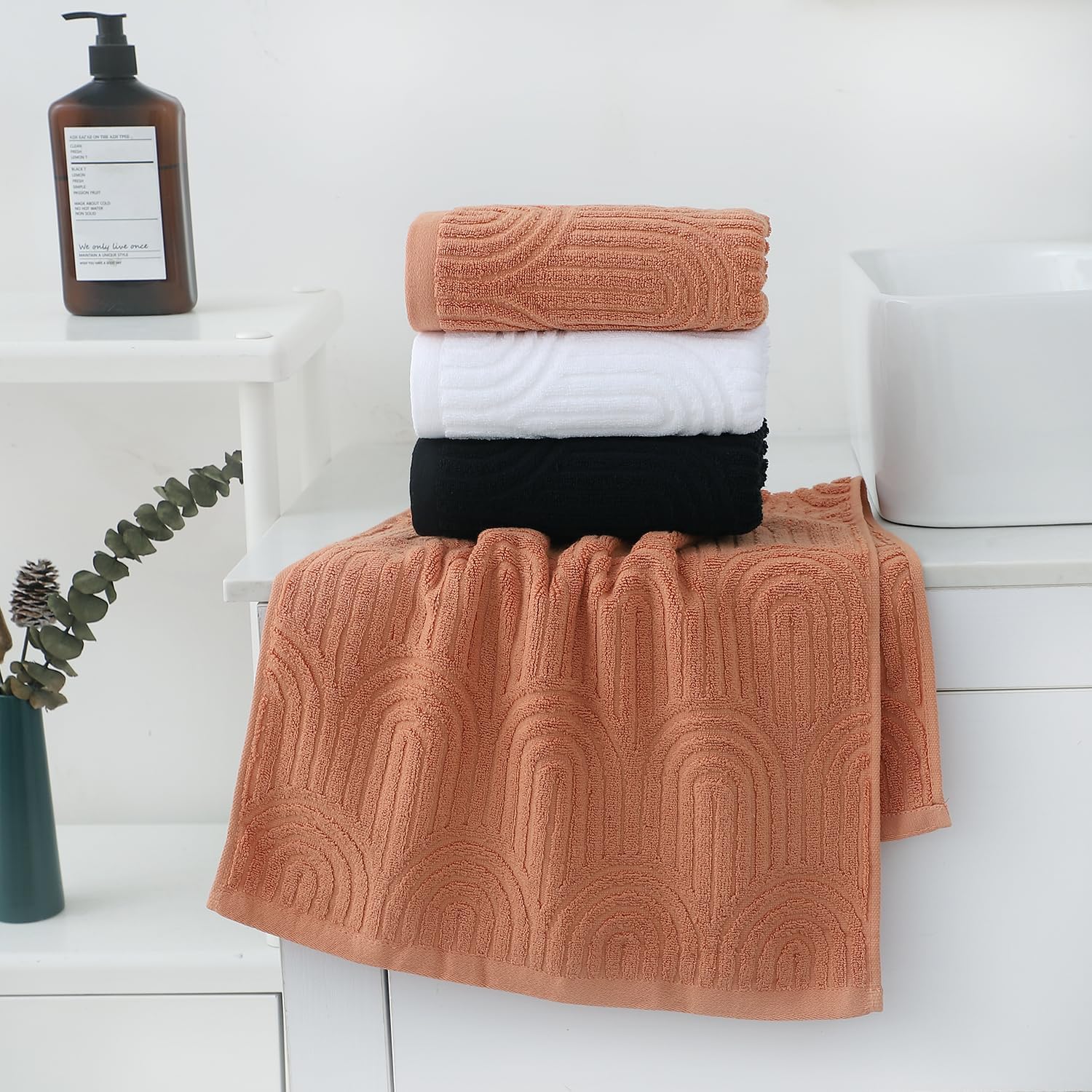 2 Pack Striped Cotton Bath Tow - Travel Towel Quick Dry 리뷰 및 가격