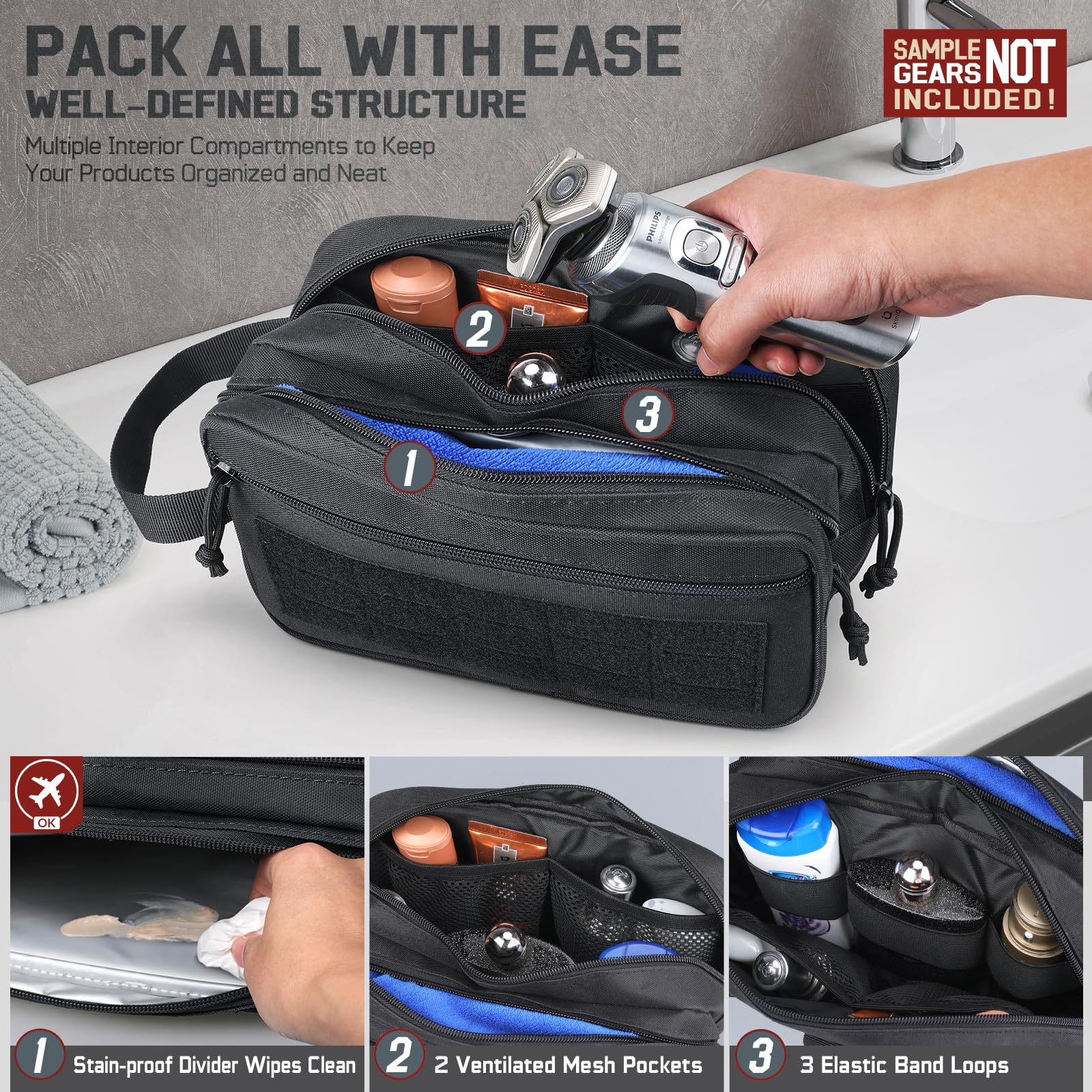 Tactical Toiletry Bag for Men, - Travel Accessories Pouch For Men 리뷰 및 가격